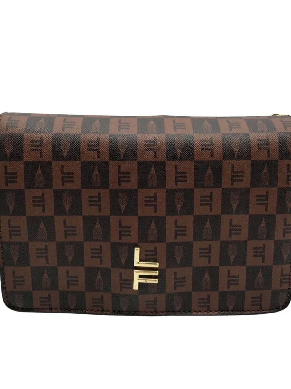 London Fog Brown Faux Leather Marci Crossbody